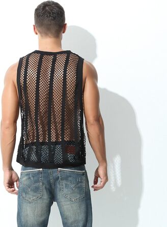 Чоловіча майка-топ Evankin з мереживом, чорна