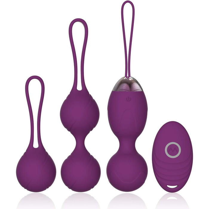 Тренувальні кулі для вагіни (кільця Кегеля) з медичного силікону для контролю сечовипускання та зміцнення м'язів тазу, фіолетові