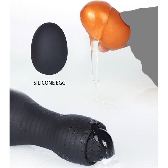 Анальний дилдатор-яйце з силікону ZDJBFA, великий овоїд, для дорослих, чорний