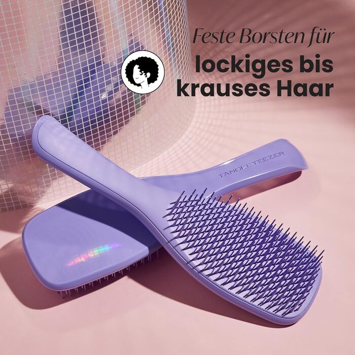 Щітка для волосся Tangle Teezer Ultimate Detangler для кучерявого та жорсткого волосся (3C-4C), розплутувач з двоступеневими щетинами проти фриззінгу, Mango & Purple