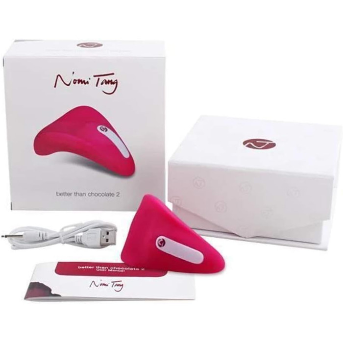 Вібратор Nomi Tang Better Than Chocolate 2 - водостійкий, безшумний, з силікону, з сенсорним слайдером, акумуляторний, червоно-фіолетовий
