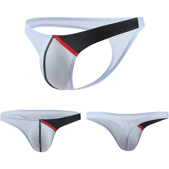 Танга чоловічі Panegy з тонкої шовкової нитки, низька посадка, бікіні, T-back, набір 3/4/5 шт., кольорові (L, білий+світлорожевий+світлоблакитний+жовтий (4 шт))