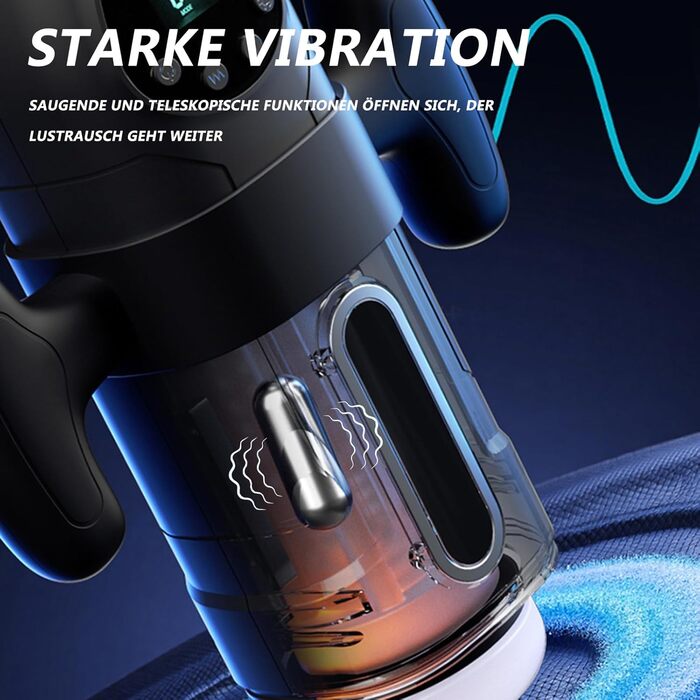 Електричний мастурбатор для чоловіків з телескопічною функцією та сукцією, 9 вібрацій. Іграшка для дорослих, для соло-використання