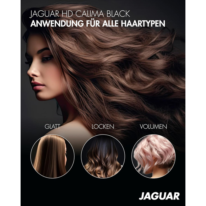 Професійний фен для волосся JAGUAR HD CALIMA Black — потужний стайлер з кнопкою холодного обдуву та регулюванням температури та швидкості, чорний