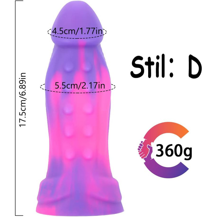 Силіконовий аналплаг Kuaecr 5 Arten з сильним присоском для стимуляції G-точки. Іграшки для дорослих для жінок та чоловіків