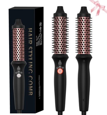 Мультифункціональний стайлер для волосся 6 в 1 UKLISS Air Styler Set: фен-щітка, локатор, випрямляч та дифузор, 1000 Вт, LCD-дисплей, колір Rose Gold