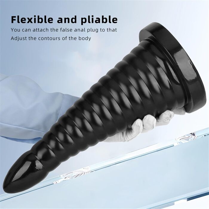 Анальний плагін Dick Super Groß Konisch – великий конічний анальний плагін для стимуляції G-точки, чорний, S, для жінок та чоловіків