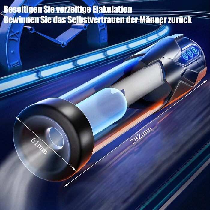 Електрична пеніс-насос Jpscor для збільшення пеніса, мастурбатор з 5 рівнями вакууму, водонепроникний (IPX6), 2 силіконові насадки