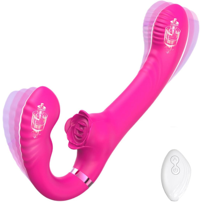 Вібратор для жінок 2-в-1 з кліторальним стимулятором та анальним плагіном, силікон, 10 режимів