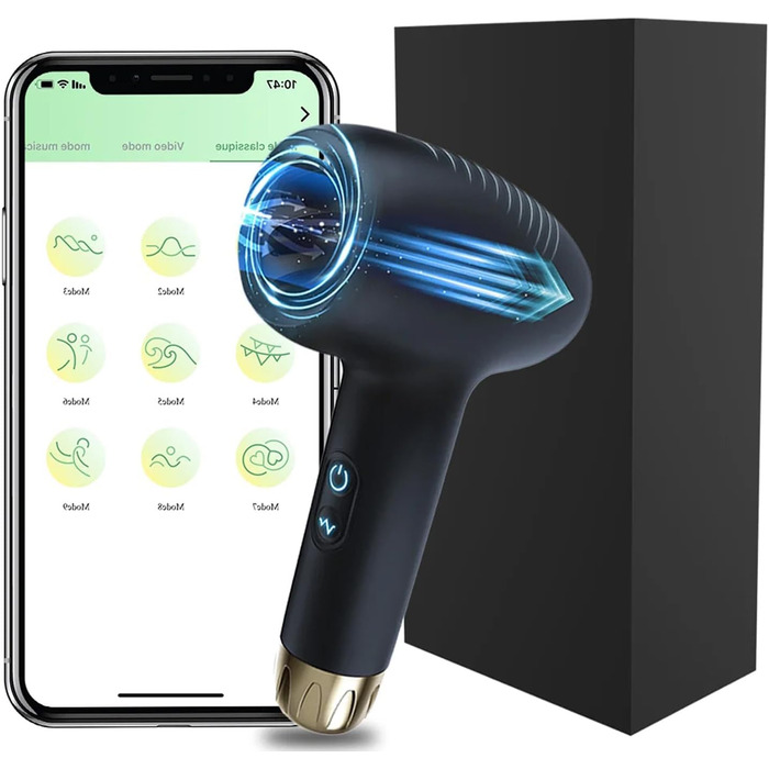 Вібратор для чоловіків HXLXW з 10 режимами вібрації, подовжувач пеніса, допомога при ерекції, керування через додаток