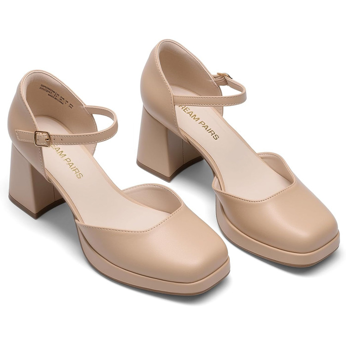 Жіночі туфлі Mary Jane DREAM PAIRS на масивній платформі, бежевий колір (розмір 40 EU)