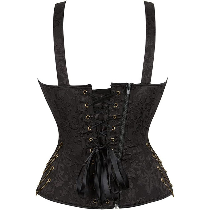 Топ-корсет Grebrafan для жінок: готичний дизайн, чорний колір, розмір 28-30