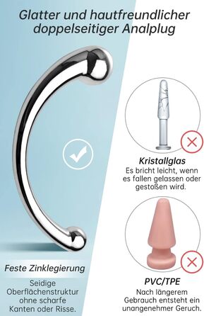 Анальний вібратор Roluck для чоловіків та жінок - металевий анальний плагін, стимулятор G-точки та вагіни