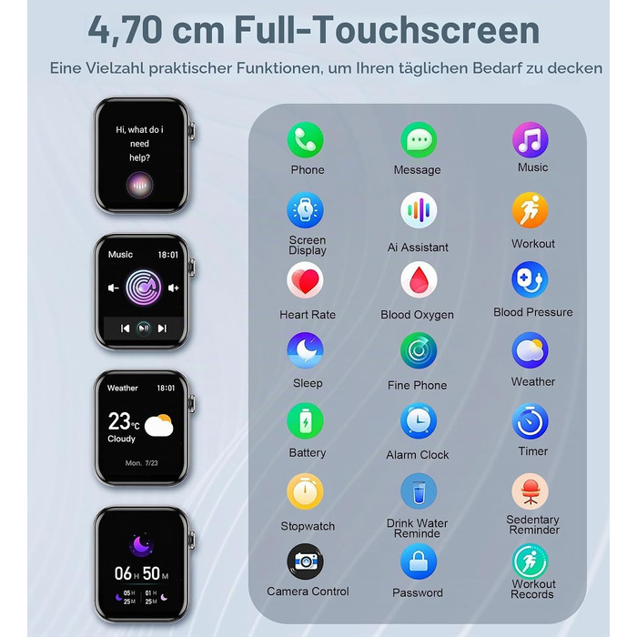 Смарт-годинник I52 Smartwatch сріблястого кольору, водонепроникний фітнес-трекер