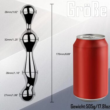 Анальний дildo з нержавіючої сталі з подвійним наконечником для масажу простати. Іграшка для дорослих, для жінок та чоловіків.