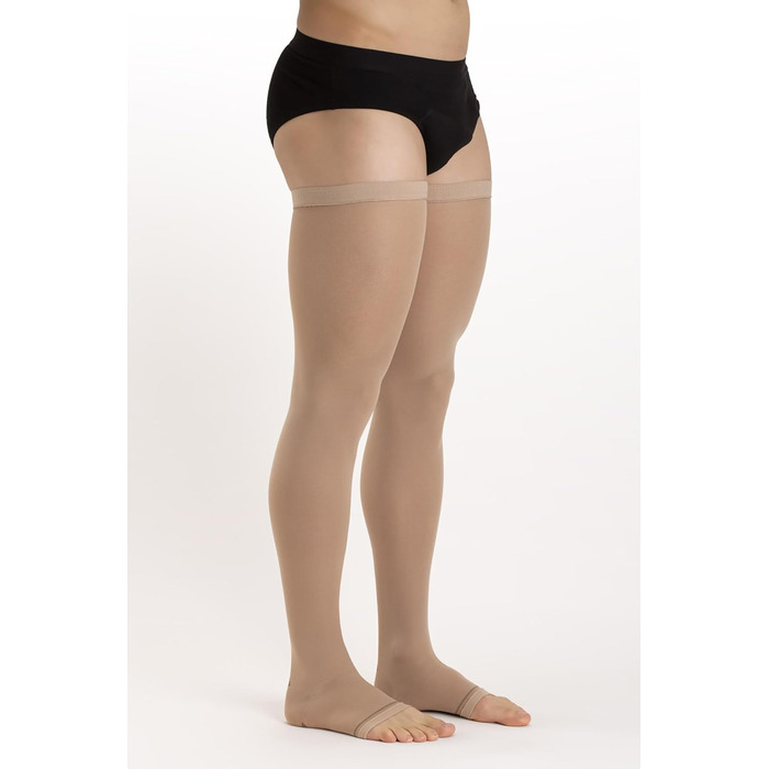 Компресійні панчохи проти тромбозу Relaxsan M1370A для жінок та чоловіків, 25-32 mmHg, відкриті, без шнурівки, білі [2 пари] (XL)