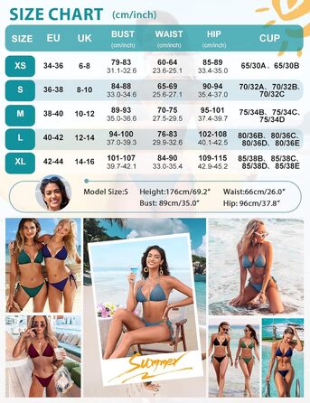 Бікіні Triangel Daen з золотими перлами, топ-халтер з пом'якшувачами та трусики-стрінг на зав'язки (Небесно-блакитний, XS)