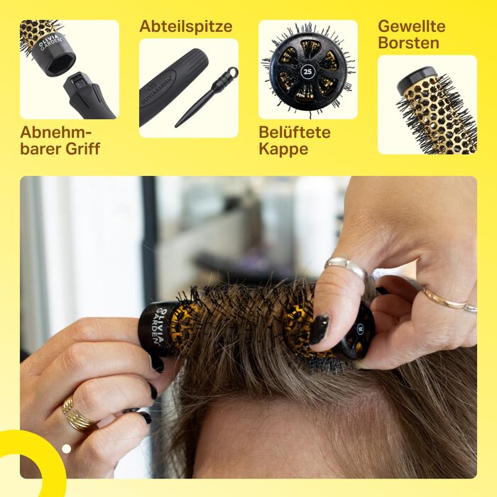 Набір багатофункціональних щіток для завивки та об'єму Olivia Garden Multibrush Curlers Kit (4 насадки та знімна ручка)