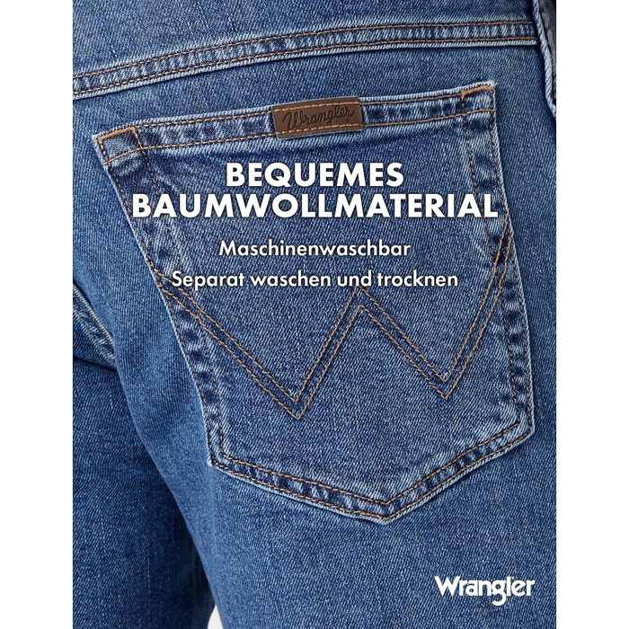 Чоловічі джинси Wrangler Regular Fit Regular - середня посадка, чорні, Stonewash (W44 L30)