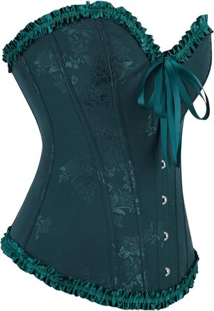 Корсет для жінок Kevry Gothic, форма одягу, корсаж, бюстгальтер, спідня білизна, топ (34-36, темно-зелений)