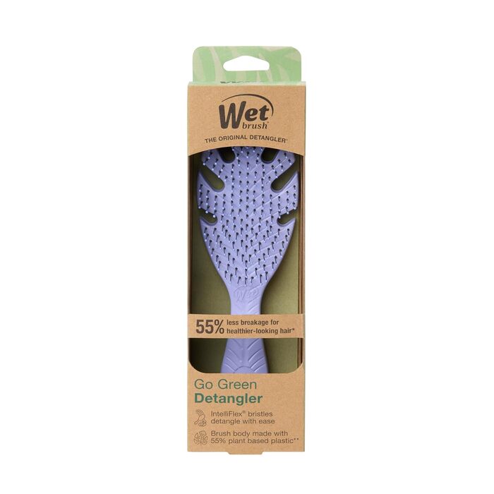 Щітка для волосся Wet Brush Go Green Detangler, екологічна розчісувальна щітка з м'якими щетинками IntelliFlex, сіра (Lavender)