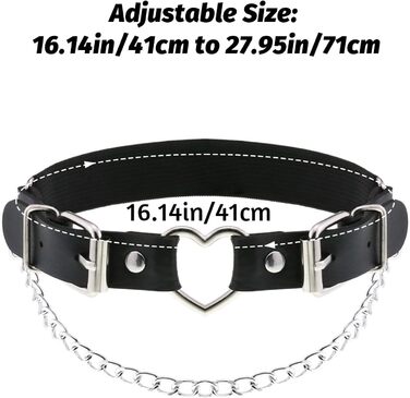 Чорні шкіряні гетри-стрінги з серцем та ланцюжком, регульовані, для косплею, вечірок, рокерського стилю, для жінок