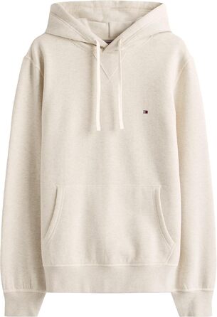 Чоловічий худі Tommy Hilfiger Seasonal Fleece з кишенею-кенгуру, бежевий (Heathered Oatmilk), розмір XXL