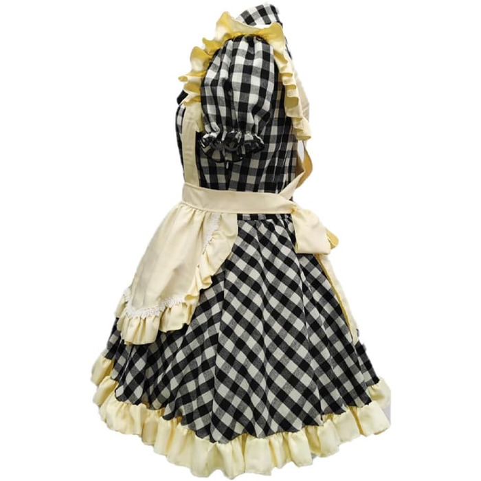 Сукня в стилі Лоліта в клітинку TTYAO REII: Костюм служниці з спідницею, Косплей Аніме, для Хелловіну