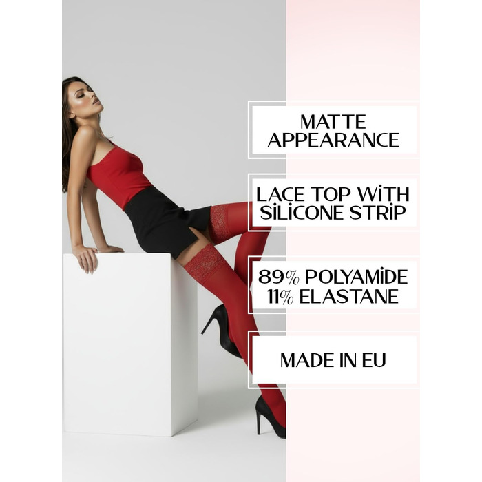 Шкарпетки до коліна для жінок Mila Marutti, червоні, розмір XS-S, Getaway Solids (виготовлено в ЄС)