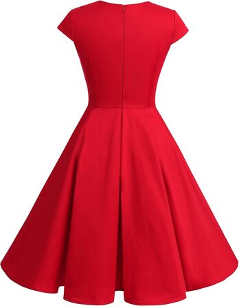 Сукня вінтаж Bbonlinedress 1950-х у стилі ретро, коктейльна, Rockabilly, з V-поглибленням, плісирована, червона, для вечірок та особливих подій