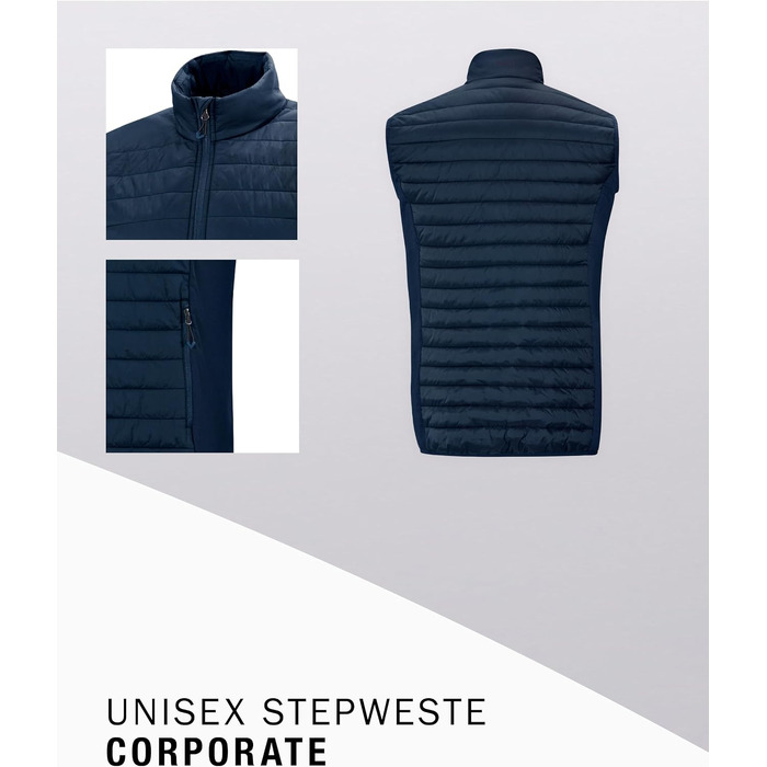 Чоловічий утеплений жилет JAKO Corporate Teamwear з еластичними вставками, синій, розмір XL