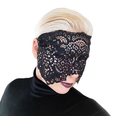 Ручна вишита мереживна маска на обличчя з камінням для жінок, чорна маска для маскараду, балу, карнавалу, весілля, бурлеску, косплею, Марді Гра (чорний колір з фіолетовим камінням)