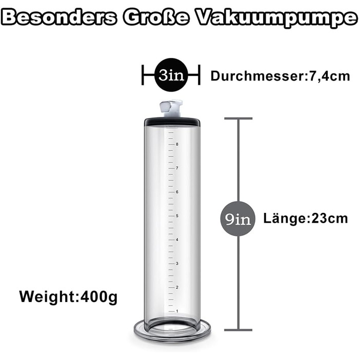 Аксесуар для помпи для збільшення пеніса: прозоре трубка з масштабом для чоловіків