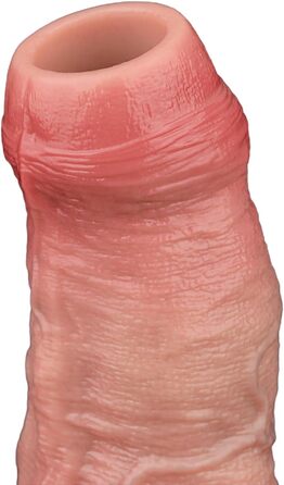 Реалістична секс-іграшка для чоловіків: пеніс-манжета з текстурою вен, шкіряного кольору, з кільцем для яєчок, для уповільнення еякуляції