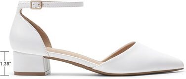 Жіночі туфлі-човники Dream Pairs на низьких підборах, білі, розмір 40.5 EU