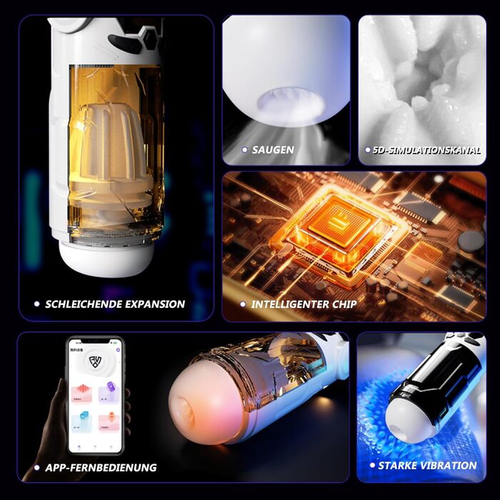 Електричний мастурбатор для чоловіків з 9 телескопічними секціями, 9 вібраційними режимами та 4 режимами всмоктування. Мастурбатор-насос, іграшка для дорослих.