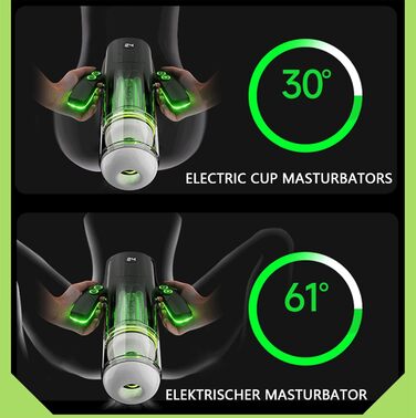 Електричний мастурбатор для чоловіків 3-в-1 з подвійними ручками, 10 швидкостей, реалістична вагіна, портативний секс-іграшка