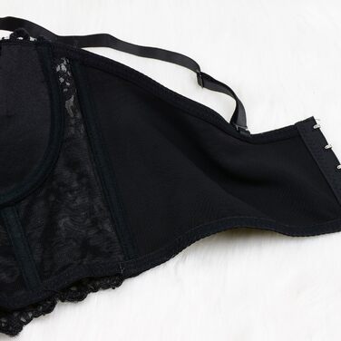 Чорний бюстгальтер-корсет з мережива та стразів Ellacci, топ-кроп, бюстгальтер, мереживний, сексуальний, чорний