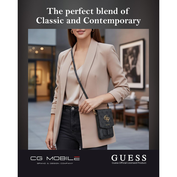 Жіноча сумка-кросбоді Guess GUWBG4GFGR сірого кольору з великим логотипом 4G, 16x10 см