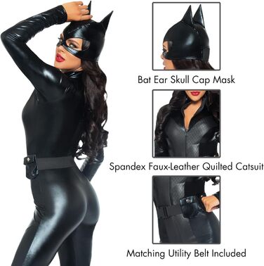 Костюмний набір LEG AVENUE Captivating Crime, чорний, розмір L (EUR 40)