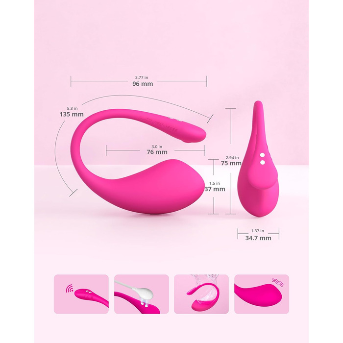 LOVENSE Lush 3: Вібратор для жінок G-точки з Bluetooth, 10000+ режимів, водонепроникний IPX7, силікон