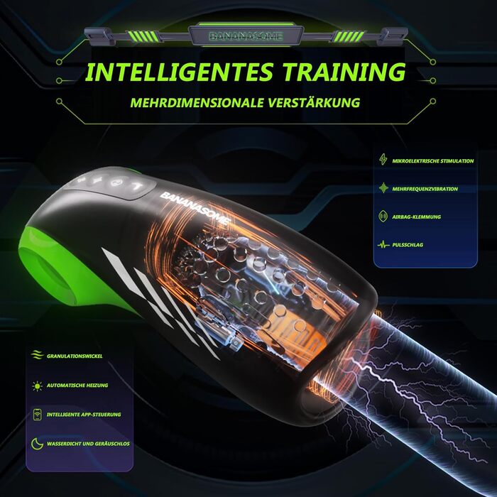 Електричний мастурбатор для чоловіків, бездротовий, з підігрівом та 12 ступенів електростимуляції та 10 вібраційних режимів