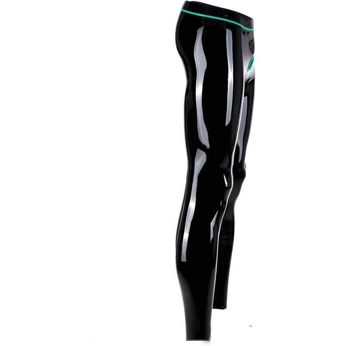 Чоловічі лосини з латексу, тонкі гумові лосини з кільцями, розмір M, чорний колір