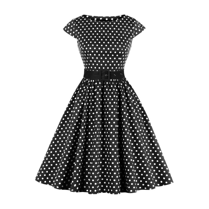 Сукня жіноча AXOE Rockabilly 50-х років, бавовна, з поясом, чорна, XL