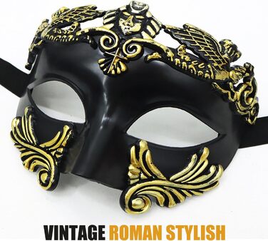 Маскарадні маски для жінок та чоловіків, пара, венеціанська маска, римсько-грецька маска для Хелловіну, костюм, вечірка, бал Black Phoenix Set