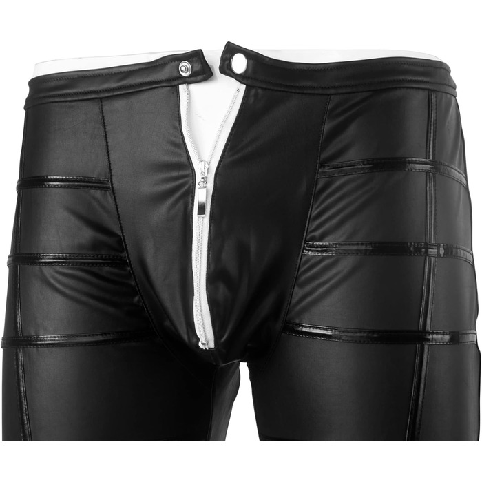 Боді з екошкіри для чоловіків Maeau, блискучий catsuit, леотард, комбінезон, клубний одяг, костюм, шкіряні шорти, мокра шкіра, жилет, для Хелловіну, косплей, чорний, розмір 3, 38