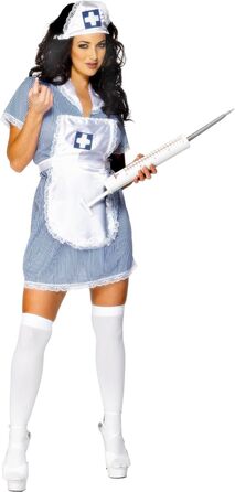 Костюм сестрички Naughty з сукнею, фартухом та головним убором, розмір L (40-42)