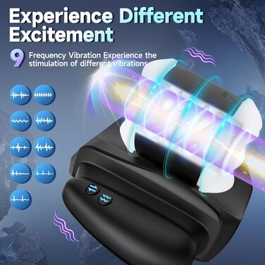 Електричний мастурбатор TDLPlus APP для чоловіків з 9 режимами вібрації та телескопічним режимом