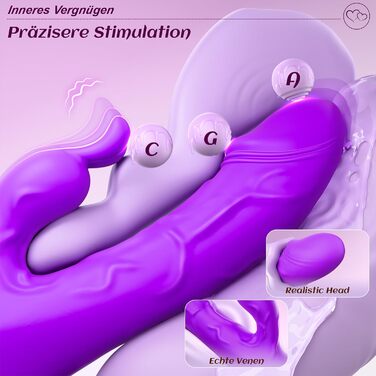 Вібратор для жінок Гобокен: кролик з 10 режимами вібрації, G-точка, кліторальний та анальний вібратор, для пар та індивідуального використання