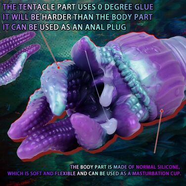 Масажер для чоловіків Silikon Octopus Tentacle 872г – Реалістичний секс-іграшка з силікону, Октопус, Клітор, Анальний